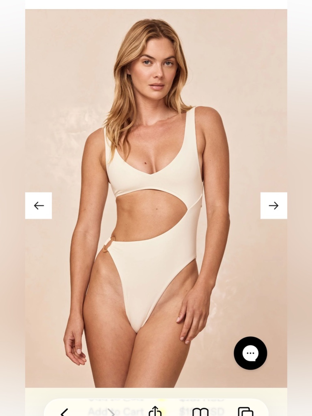 Monday Swimwear St. Barths One Piece Swimsuit Ivory NWT Size M Luxury Resort Swi